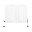 Radiateur plat à 1 panneau, dimensions 600 x 700 mm, finition blanche lisse avec vannes chromées brillantes et design moderne