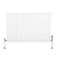Radiateur plat à 1 panneau blanc, dimensions 600 x 910 mm, avec vannes chromées, design moderne et lignes épurées