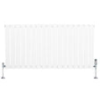 Radiateur plat à 1 panneau blanc de 600 x 1190 mm avec vannes chromées, surface lisse et design moderne, idéal pour tout intérieur