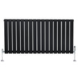Radiateur plat noir à 1 panneau, dimensions 600 x 1190 mm, avec vannes chromées et surface lisse, design moderne et élégant