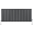 Radiateur plat à 1 panneau gris anthracite, dimensions 600 x 1400 mm, avec vannes élégantes et surface lisse et moderne