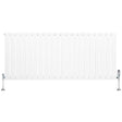 Radiateur plat à un panneau, dimensions 600 x 1400 mm, finition blanche lisse, avec vannes sur les côtés pour un chauffage efficace
