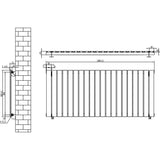 Radiateur plat blanc à 1 panneau, dimensions 600 x 1400 mm, avec vannes, design moderne et lignes épurées, idéal pour un intérieur contemporain