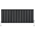 Radiateur plat noir à un panneau, dimensions 600 x 1400 mm, avec vannes élégantes et surface lisse, idéal pour un intérieur moderne