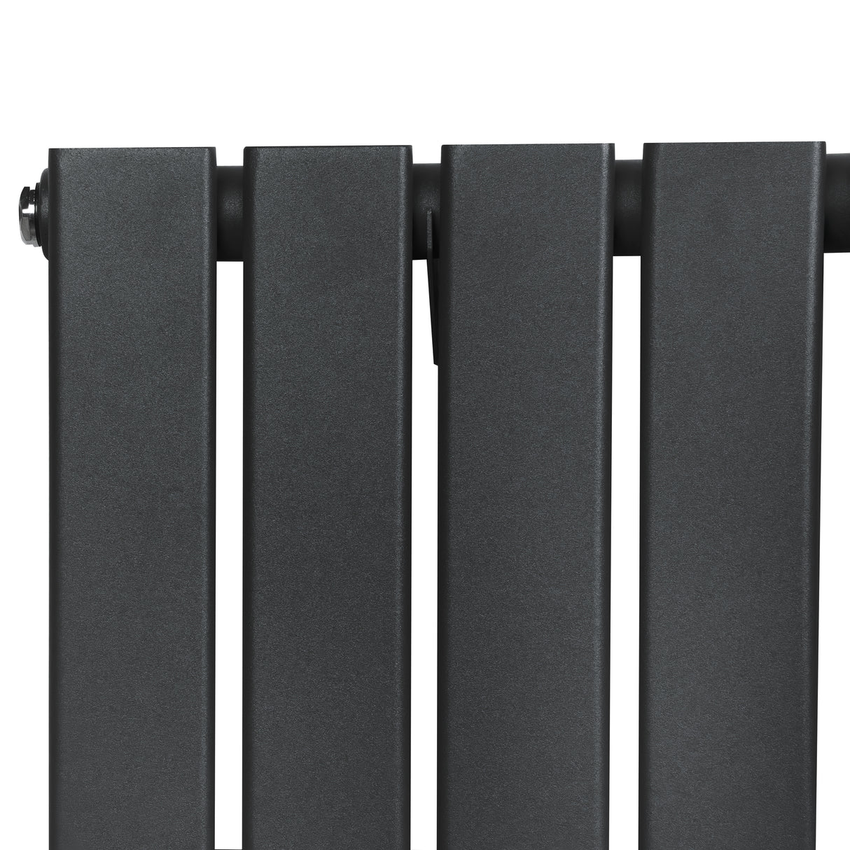 Radiateur plat à un panneau gris anthracite, dimensions 1600 x 420 mm, avec surface lisse et finitions modernes, idéal pour un intérieur contemporain