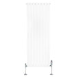 Radiateur plat à un panneau, 1600 x 560 mm, finition blanche lisse, avec vannes chromées, design moderne et élégant