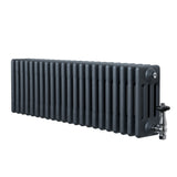 Radiateur Traditionnel à 4 Colonnes & Vannes - 300 x 1010 mm - Gris Anthracite