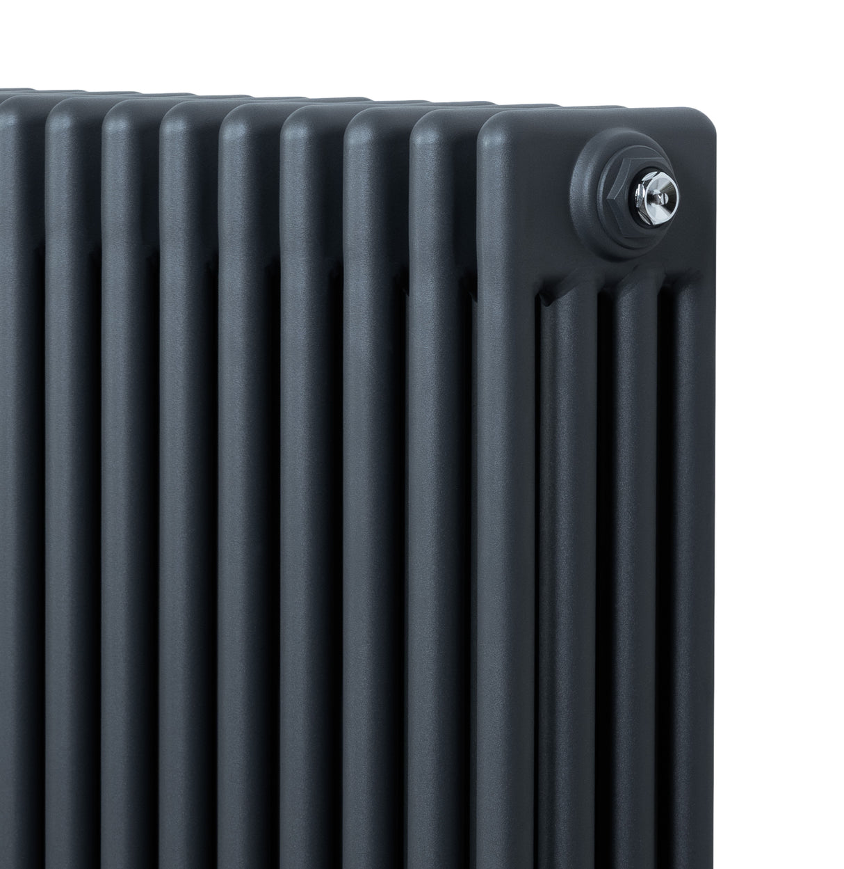 Radiateur Traditionnel à 4 Colonnes & Vannes - 300 x 1010 mm - Gris Anthracite