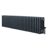 Radiateur Traditionnel à 4 Colonnes & Vannes - 300 x 1370 mm - Gris Anthracite
