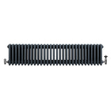 Radiateur Traditionnel à 4 Colonnes & Vannes - 300 x 1370 mm - Gris Anthracite