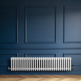 Radiateur Traditionnel à 4 Colonnes & Vannes - 300 x 1370 mm - Blanc