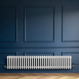 Radiateur Traditionnel à 4 Colonnes & Vannes - 300 x 1505 mm - Blanc