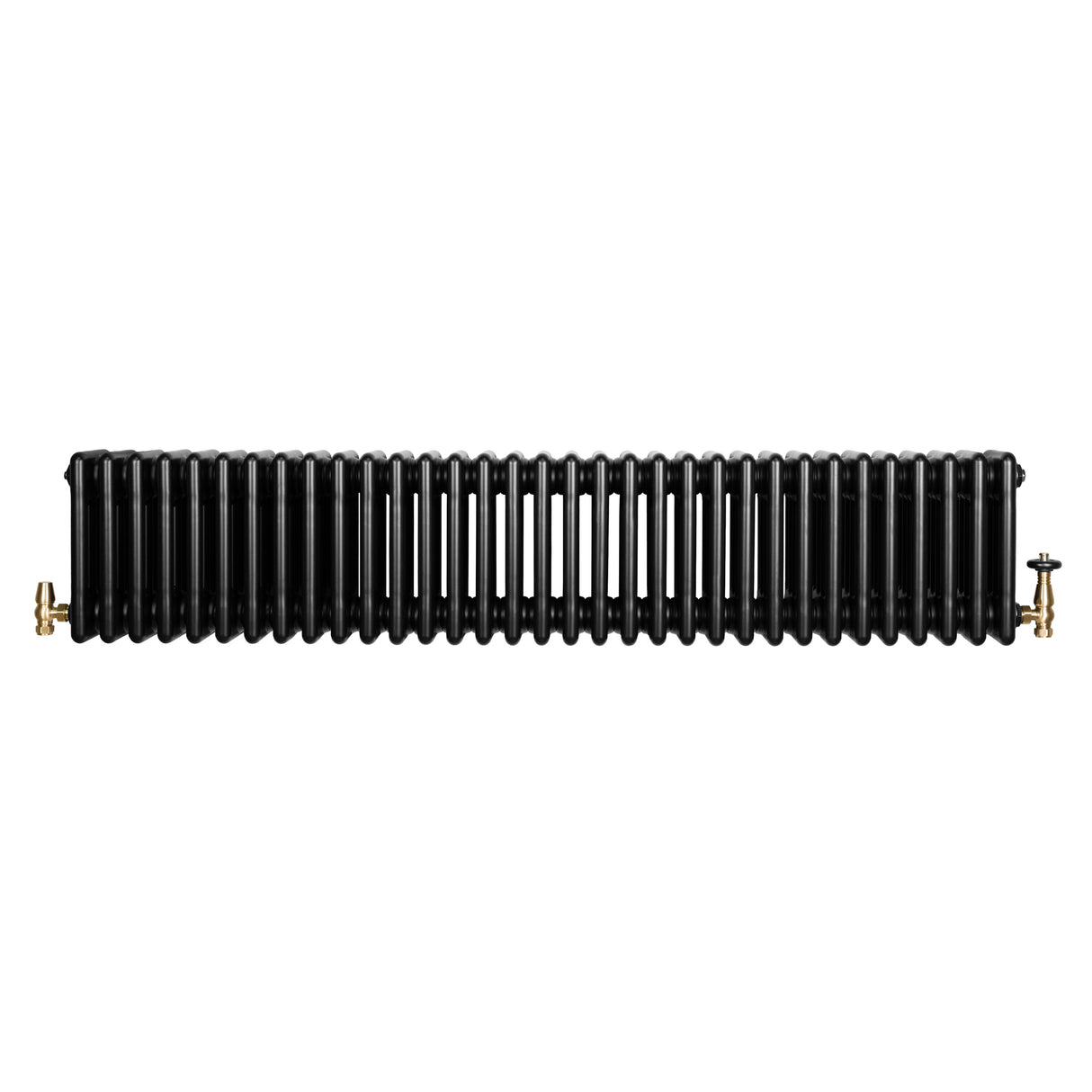 Radiateur Traditionnel à 4 Colonnes & Vannes - 300 x 1505 mm - Noir