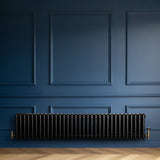 Radiateur Traditionnel à 4 Colonnes & Vannes - 300 x 1505 mm - Noir