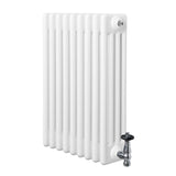 Radiateur Traditionnel à 4 Colonnes & Vannes - 600 x 425 mm - Blanc