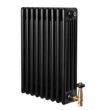 Radiateur Traditionnel à 4 Colonnes & Vannes - 600 x 425 mm - Noir