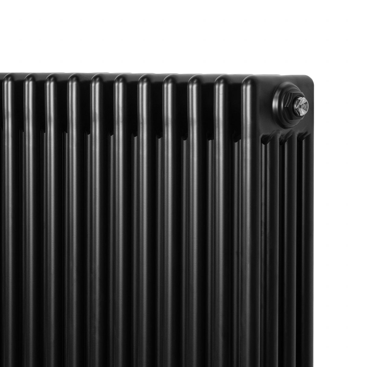 Radiateur Traditionnel à 4 Colonnes & Vannes - 600 x 425 mm - Noir
