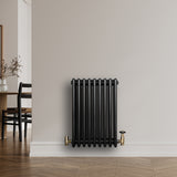 Radiateur Traditionnel à 4 Colonnes & Vannes - 600 x 425 mm - Noir