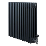 Radiateur Traditionnel à 4 Colonnes & Vannes - 600 x 605 mm - Gris Anthracite