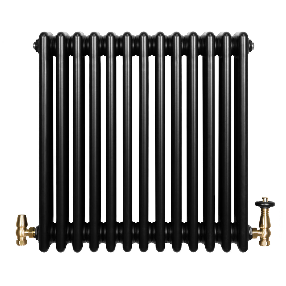 Radiateur Traditionnel à 4 Colonnes & Vannes - 600 x 605 mm - Noir