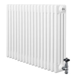 Radiateur Traditionnel à 4 Colonnes & Vannes - 600 x 785 mm - Blanc