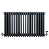 Radiateur Traditionnel à 4 Colonnes & Vannes - 600 x 1010 mm - Gris Anthracite