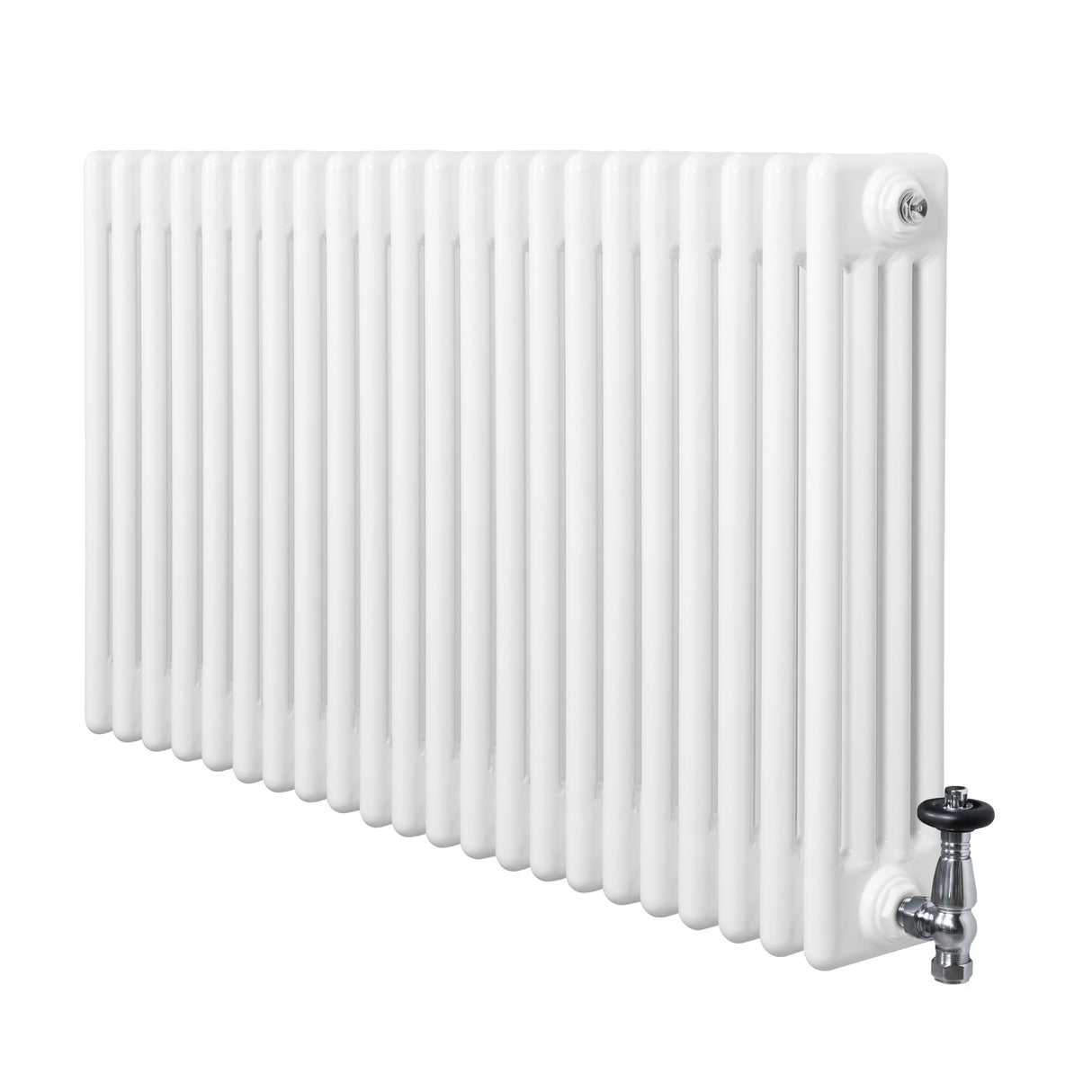 Radiateur Traditionnel à 4 Colonnes & Vannes - 600 x 1010 mm - Blanc