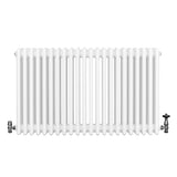 Radiateur Traditionnel à 4 Colonnes & Vannes - 600 x 1010 mm - Blanc