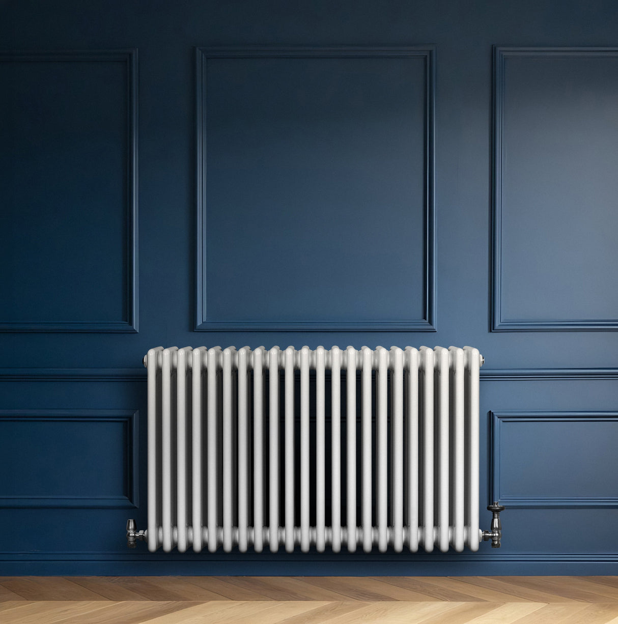 Radiateur Traditionnel à 4 Colonnes & Vannes - 600 x 1010 mm - Blanc