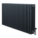 Radiateur Traditionnel à 4 Colonnes & Vannes - 600 x 1190 mm - Gris Anthracite