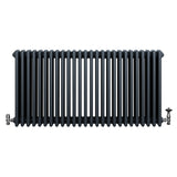 Radiateur Traditionnel à 4 Colonnes & Vannes - 600 x 1190 mm - Gris Anthracite
