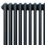 Radiateur Traditionnel à 4 Colonnes & Vannes - 600 x 1190 mm - Gris Anthracite