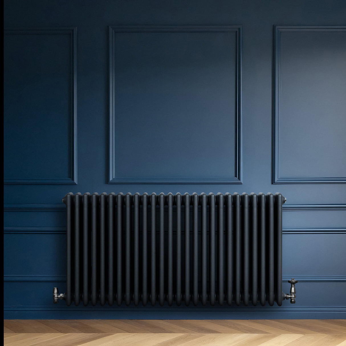 Radiateur Traditionnel à 4 Colonnes & Vannes - 600 x 1190 mm - Gris Anthracite