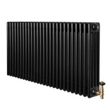 Radiateur Traditionnel à 4 Colonnes & Vannes - 600 x 1190 mm - Noir