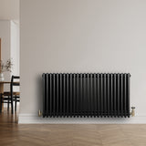 Radiateur Traditionnel à 4 Colonnes & Vannes - 600 x 1190 mm - Noir