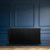 Radiateur Traditionnel à 4 Colonnes & Vannes - 600 x 1190 mm - Noir