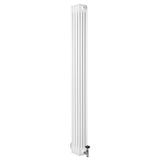 Radiateur Traditionnel à 4 Colonnes & Vannes - 1800 x 200 mm - Blanc