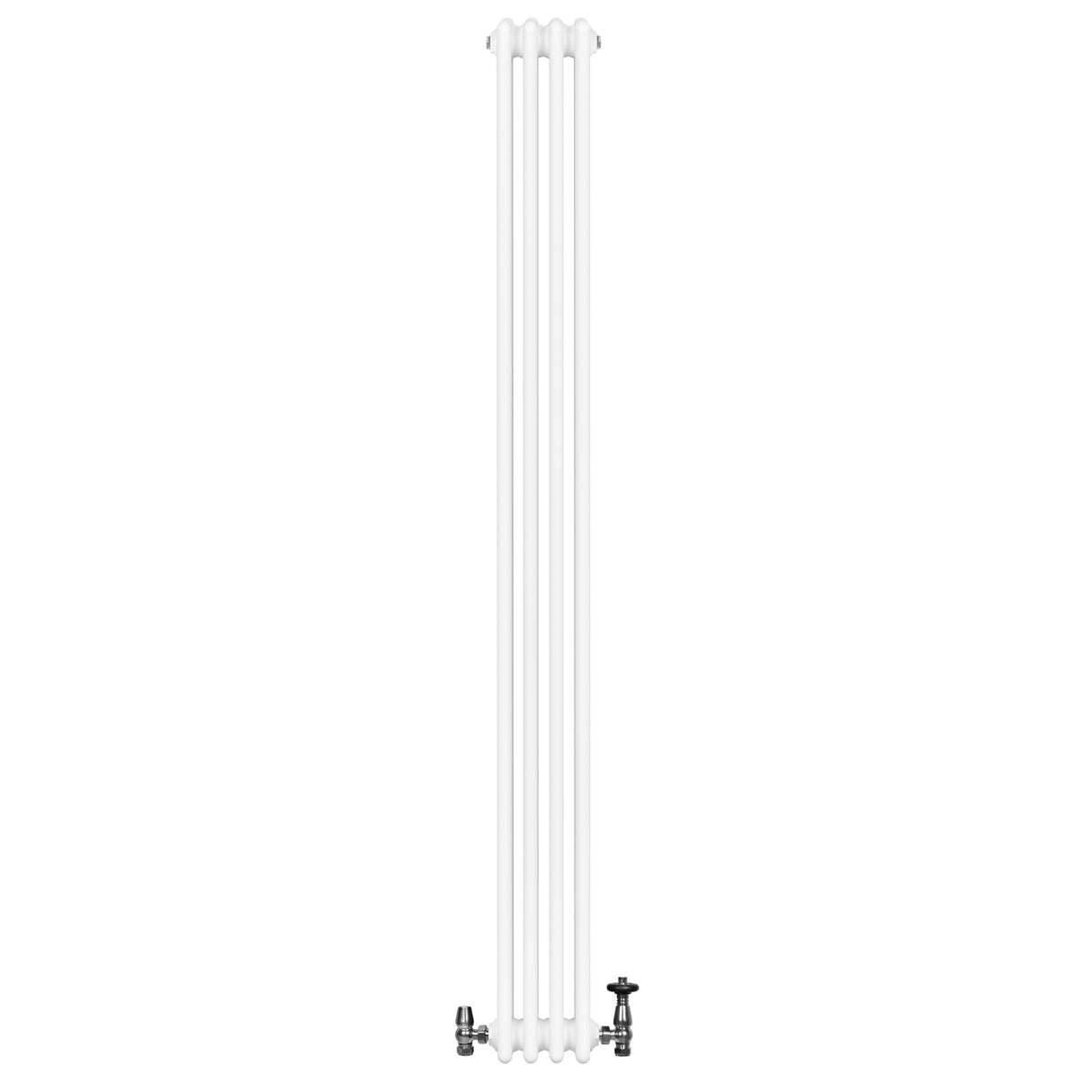 Radiateur Traditionnel à 4 Colonnes & Vannes - 1800 x 200 mm - Blanc