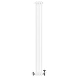 Radiateur Traditionnel à 4 Colonnes & Vannes - 1800 x 200 mm - Blanc