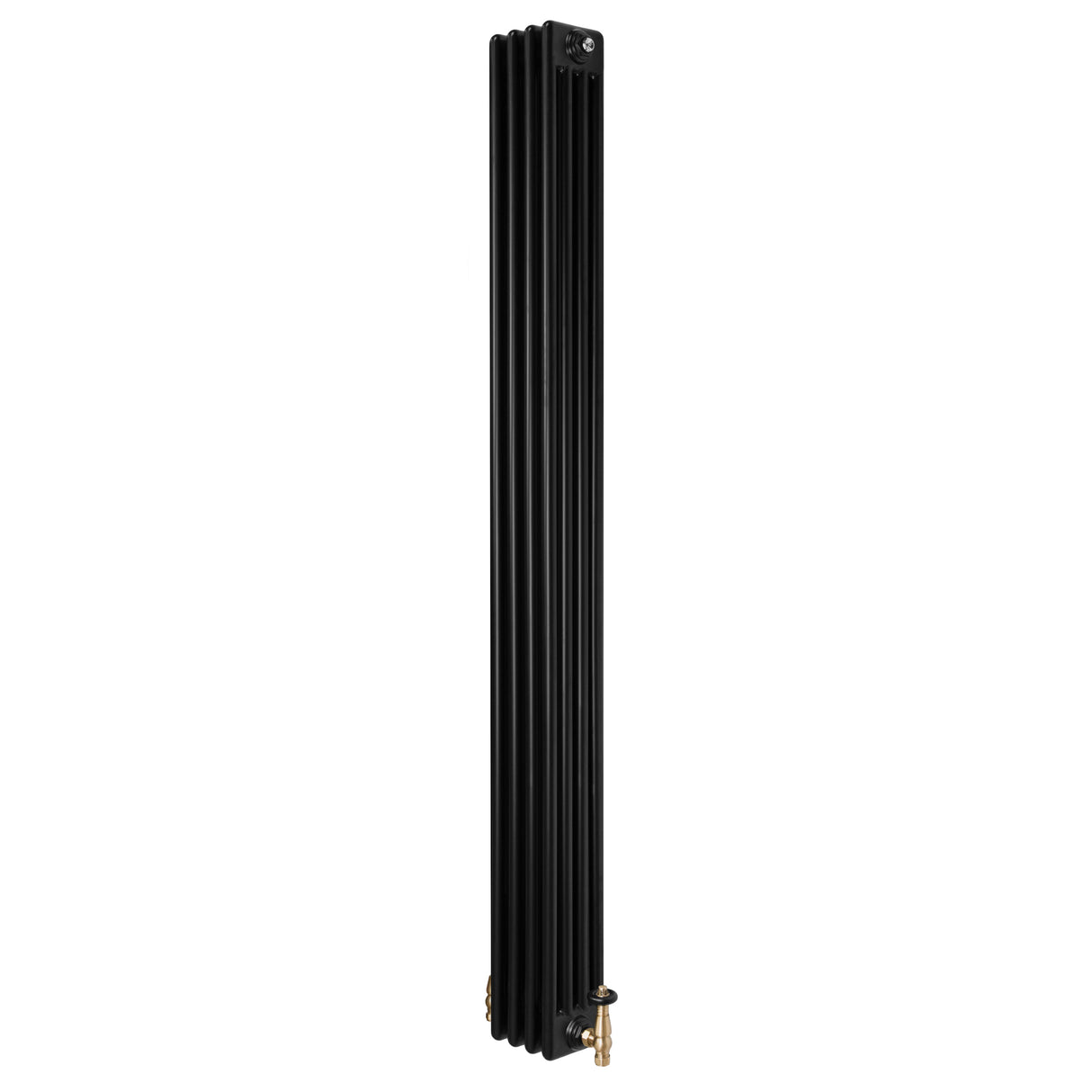 Radiateur Traditionnel à 4 Colonnes & Vannes - 1800 x 200 mm - Noir