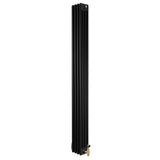 Radiateur Traditionnel à 4 Colonnes & Vannes - 1800 x 200 mm - Noir