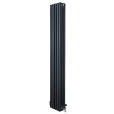 Radiateur Traditionnel à 4 Colonnes & Vannes - 1800 x 290 mm - Gris Anthracite