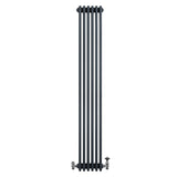 Radiateur Traditionnel à 4 Colonnes & Vannes - 1800 x 290 mm - Gris Anthracite