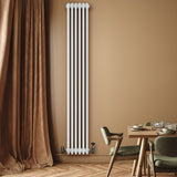 Radiateur Traditionnel à 4 Colonnes & Vannes - 1800 x 290 mm - Blanc