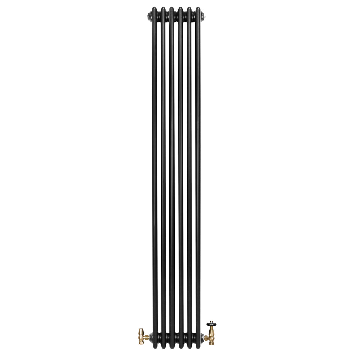 Radiateur Traditionnel à 4 Colonnes & Vannes - 1800 x 290 mm - Noir