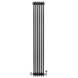 Radiateur Traditionnel à 4 Colonnes & Vannes - 1800 x 290 mm - Noir