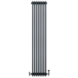 Radiateur Traditionnel à 4 Colonnes & Vannes - 1800 x 380 mm - Gris Anthracite