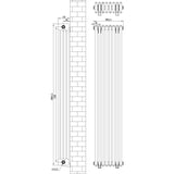 Radiateur Traditionnel à 4 Colonnes & Vannes - 1800 x 380 mm - Blanc