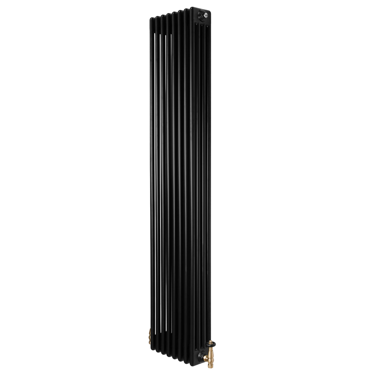 Radiateur Traditionnel à 4 Colonnes & Vannes - 1800 x 380 mm - Noir