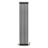 Radiateur Traditionnel à 4 Colonnes & Vannes - 1800 x 380 mm - Noir